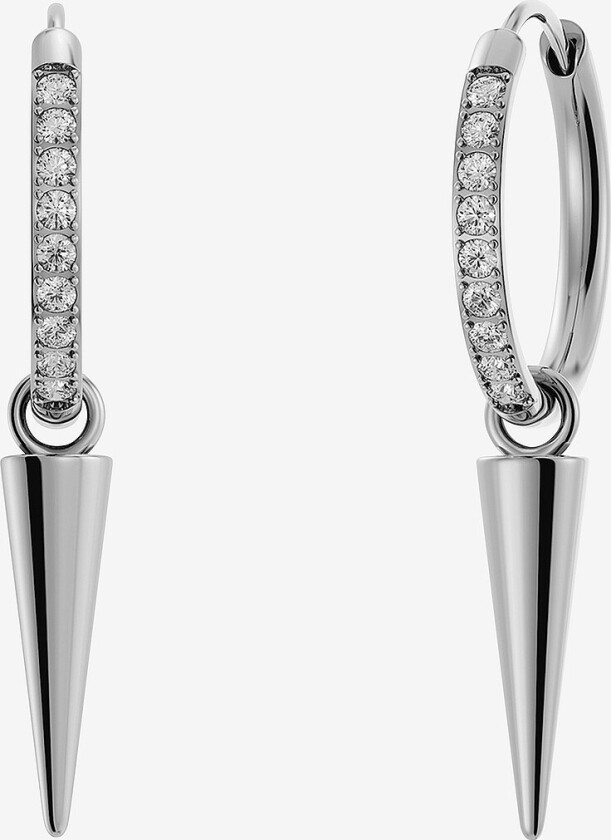 Øreringer Peak Hoops Sparkle Steel - Sølv