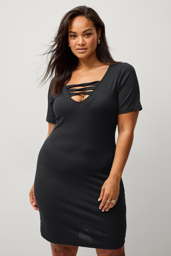 Kjole bLada S/S Abk Dress - Svart