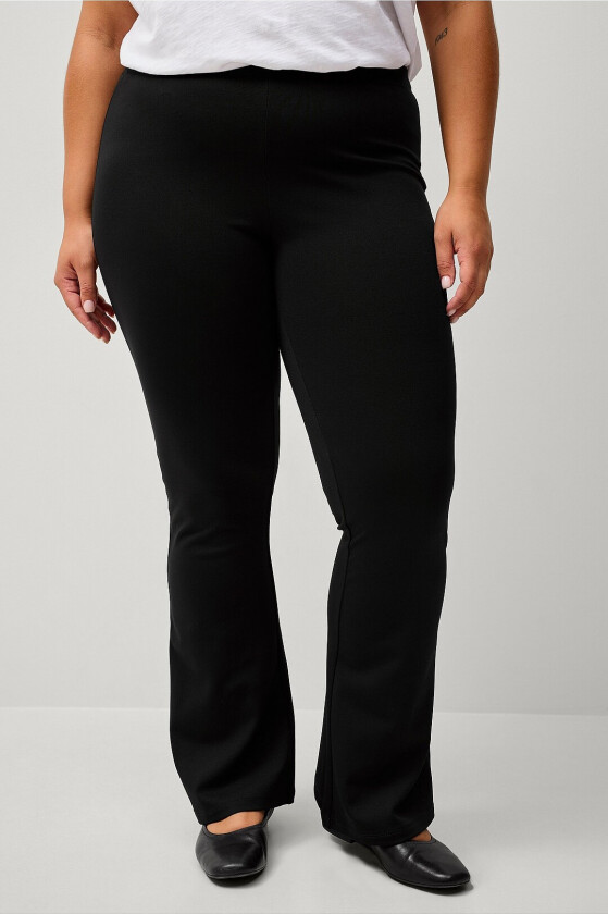 Kraftige leggings med bootcut - Svart