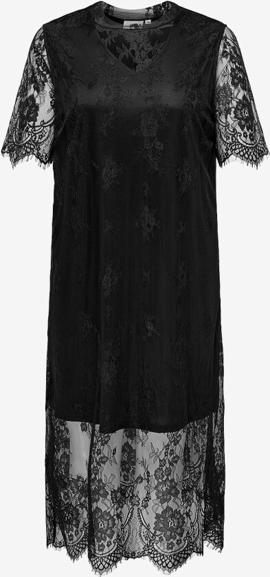 Maxikjole carEverlyn 2/4 Lace Calf Dress Wvn - Svart