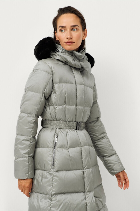 Dunkåpe Gold Mid Down Coat Shiny - Grønn