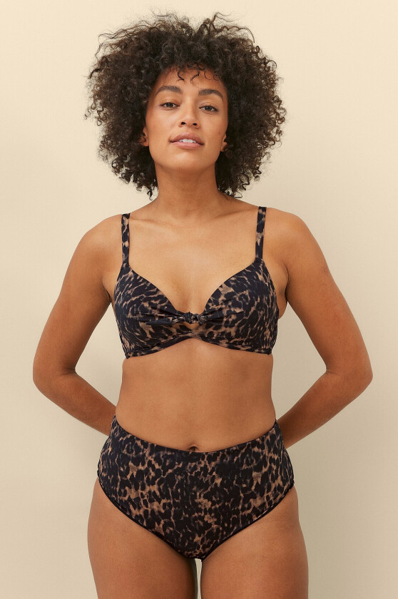 Vattert bikini-BH med bøyler - Brun