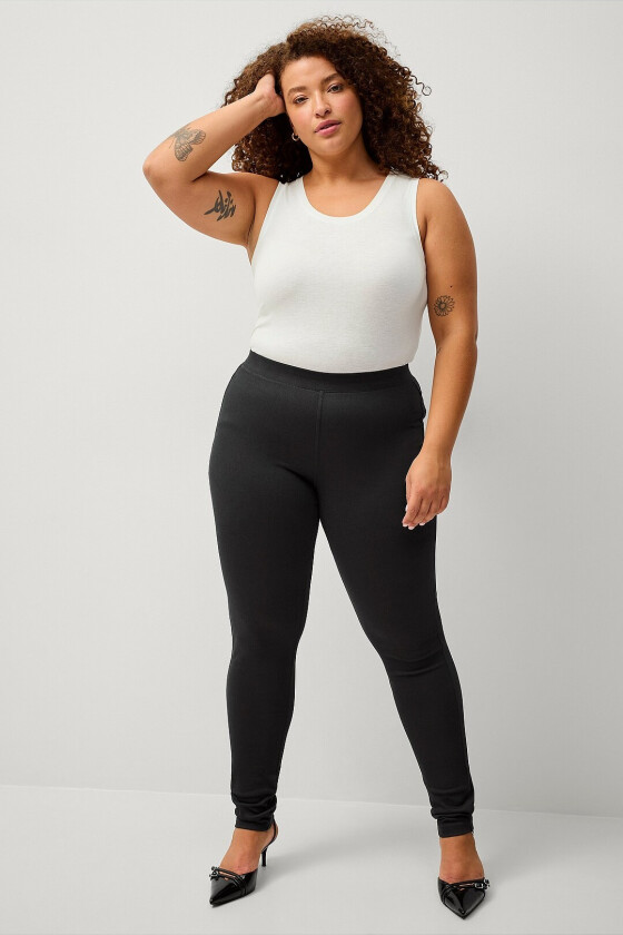 Tregging med høy midje - Svart