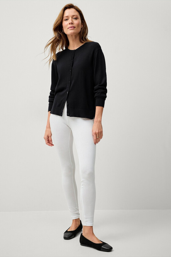 Leggings med høy midje - Hvit
