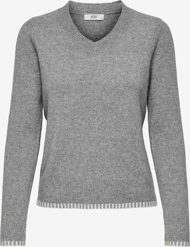 Genser jdySage L/S V-neck Contrast Hem Pul - Grå