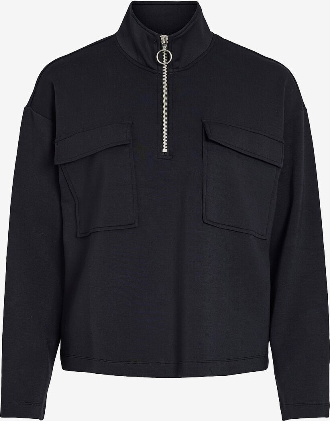 Collegegenser viKarena Zipper High Neck L/S Top - Svart