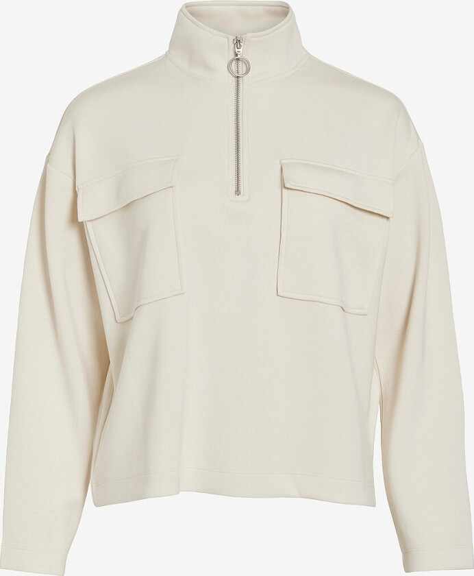 Collegegenser viKarena Zipper High Neck L/S Top - Grå