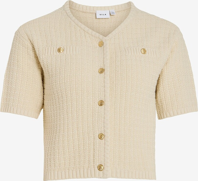 Kardigan viTut S/S V-neck Knit Cardigan - Grå