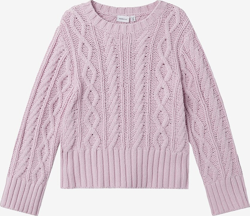 Genser nkfTanna O-neck LS Loose Knit - Rosa