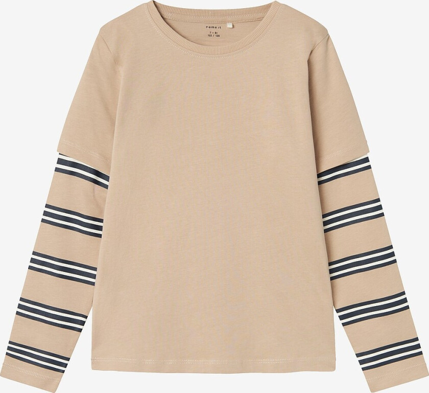 T-skjorte nkmDirch LS Top - Brun