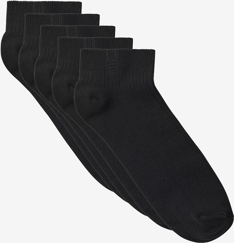Ankelsokker 5-pk i bomull - Svart