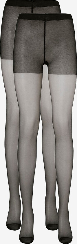 Strømpebukser 20 Denier Shiny 2-pakning - Svart