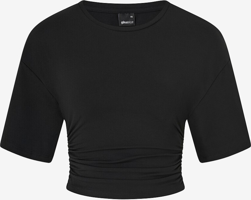 Topp Soft Touch Ruched Tee - Svart