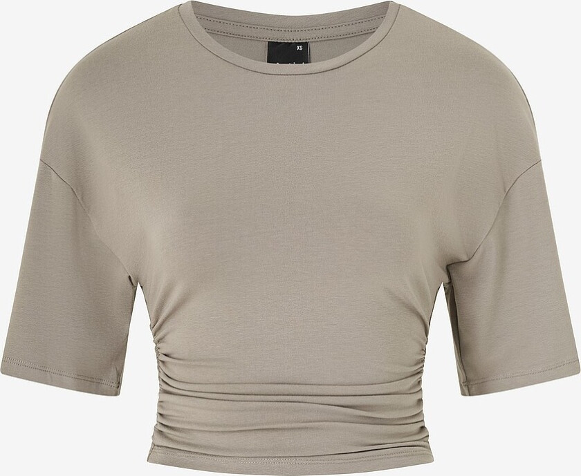 Topp Soft Touch Ruched Tee - Grå