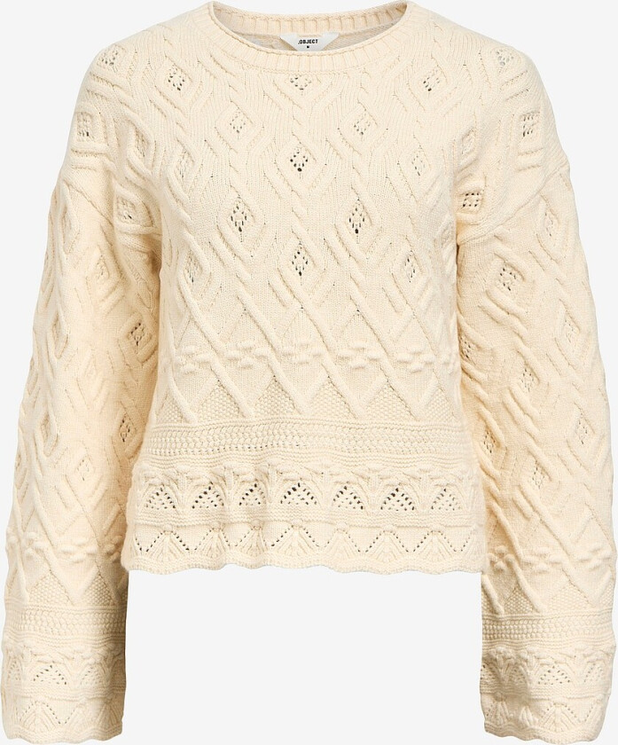 Pullover objAlyssa LO L/s Knit 137 - Grå