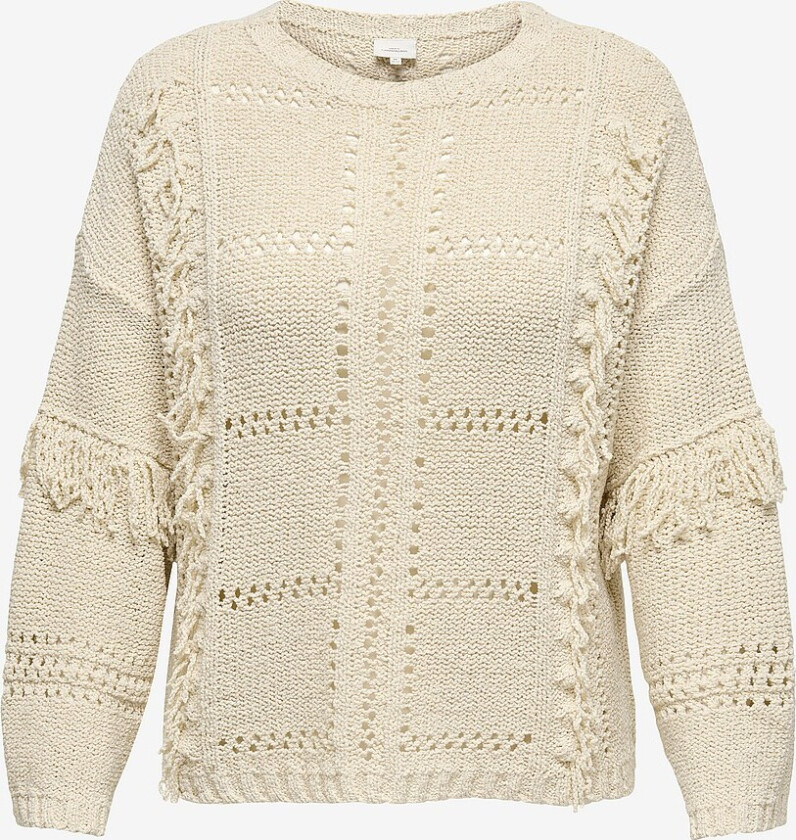 Genser carYrsa Life LS Fringe O-neck Knt - Grå