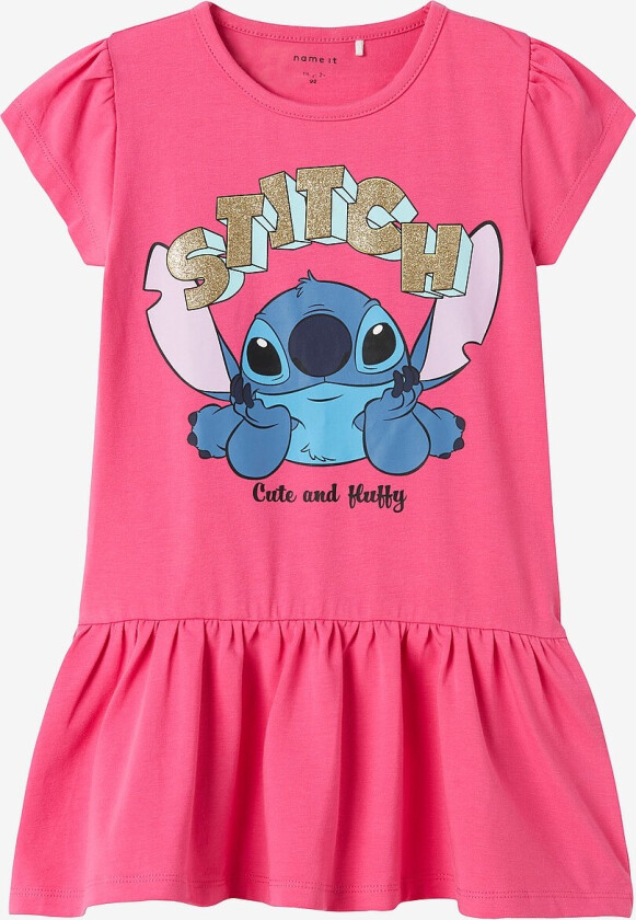 Kjole nmfFoda Stitch SS Dress Wdi - Rosa