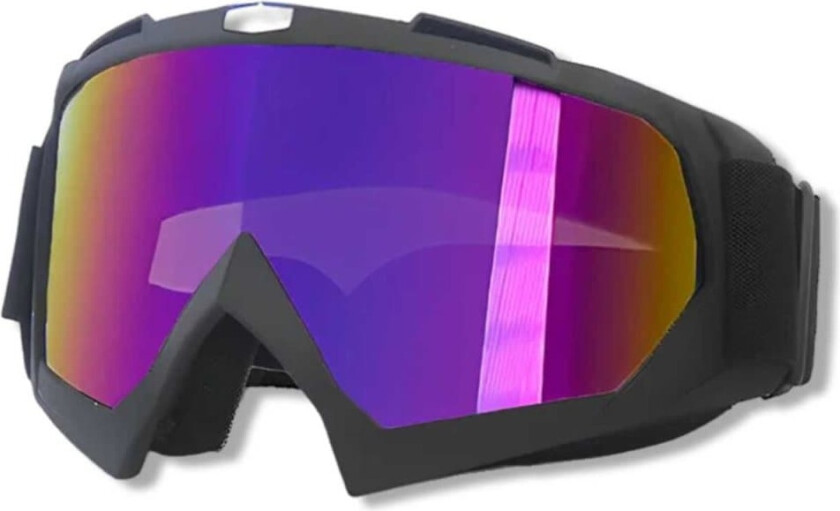 Skibriller regnbuefarget speilglass matt sort