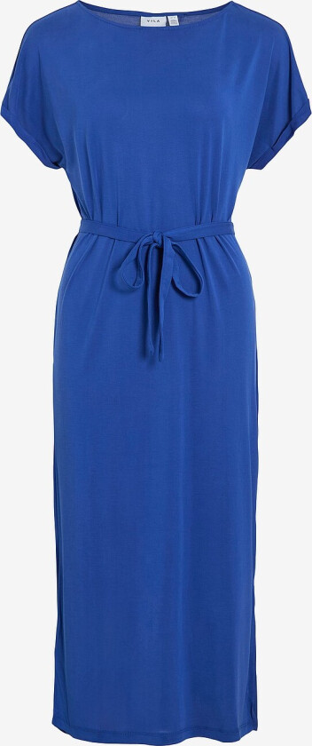 Kjole viModala Boatneck S/s Midi - Blå