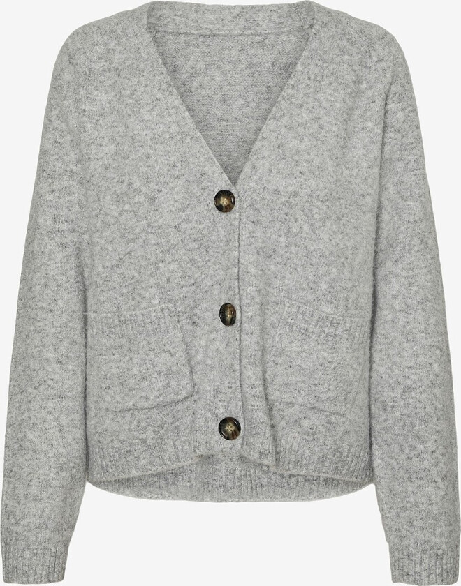 Kardigan vmBoom LS V-neck Button Cardigan - Grå