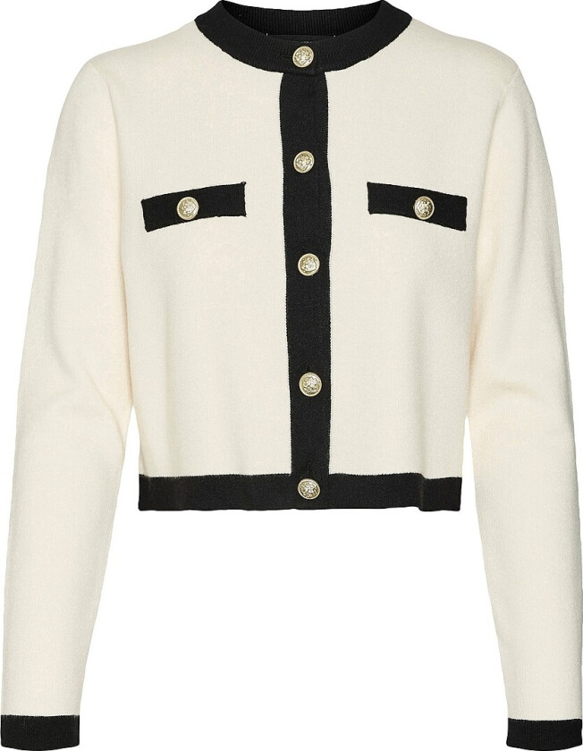 Kardigan vmSaba Short LS Gold Button - Beige