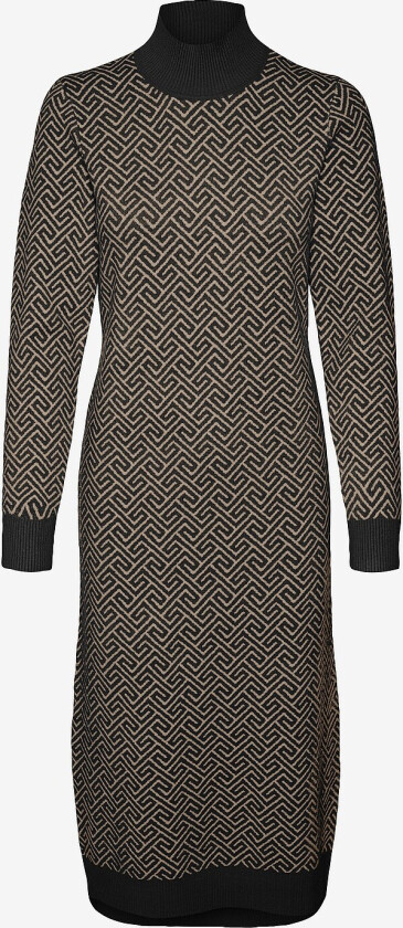 Kjole vmAria Art LS High-neck Calf Dress - Svart