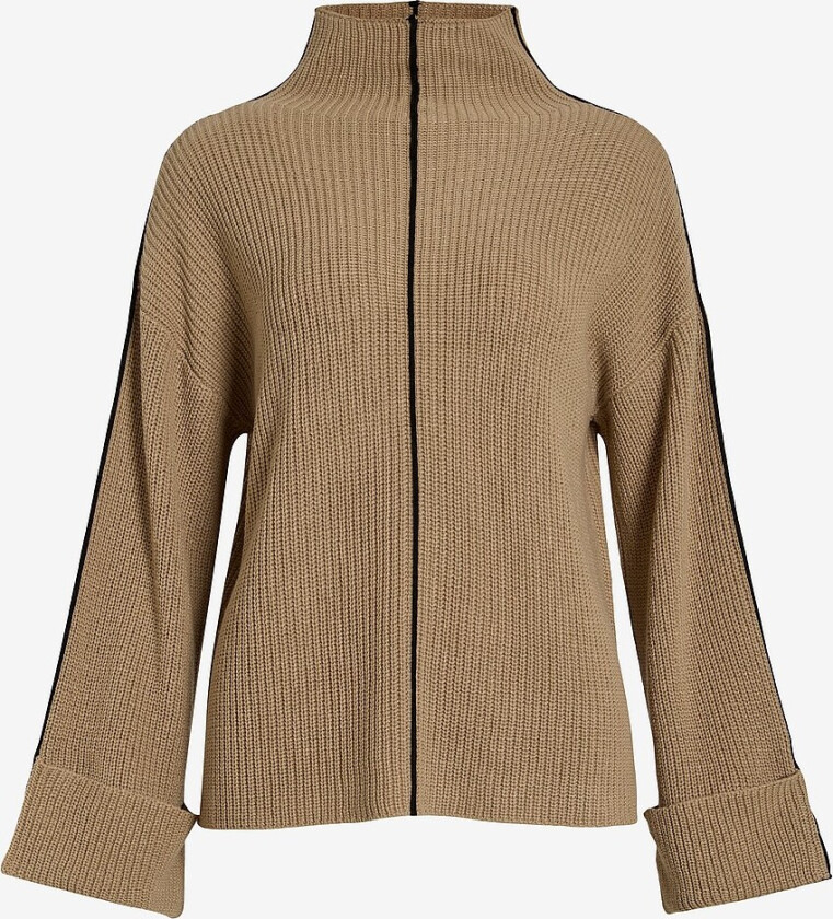 Genser viVigga L/S Contrast Knit Pullover - Brun