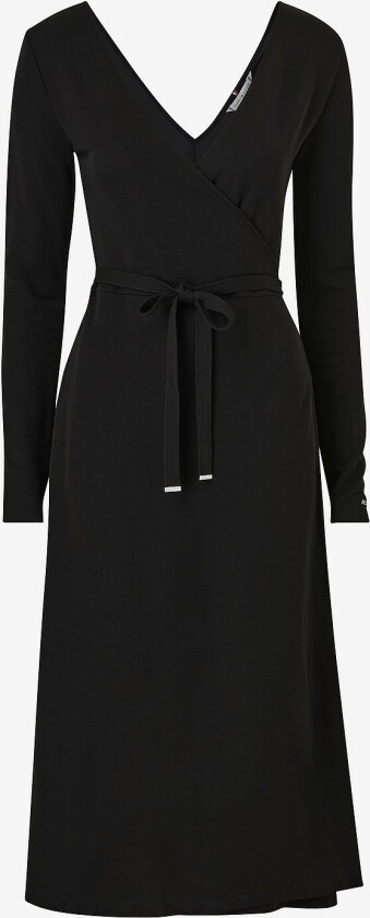 Omslagskjole Wrap Midi Dress LS - Svart