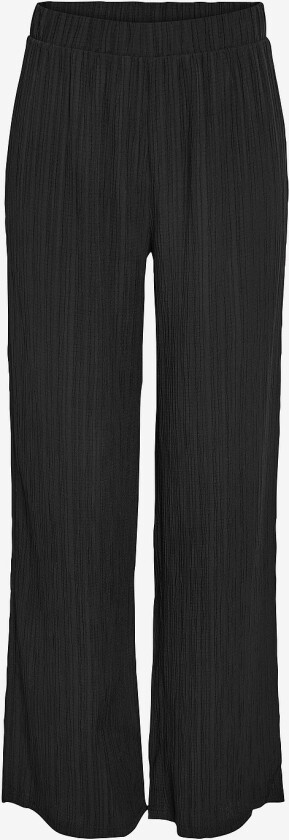 Bukser nmLeona H/w Wide Texture Pants Curv - Svart