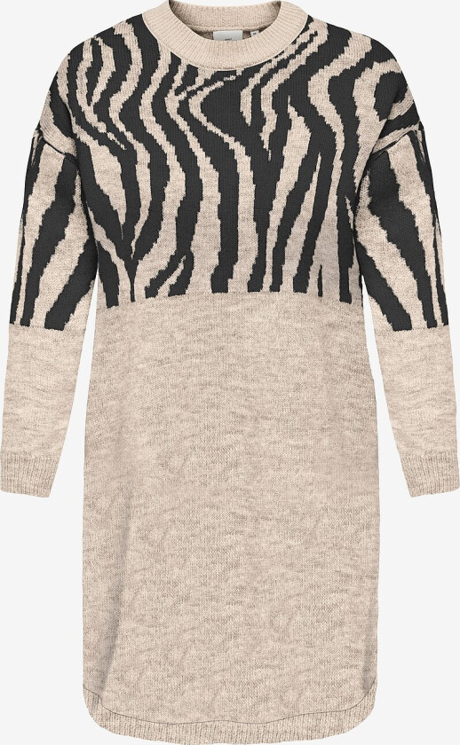 Kjole carJade Zebra L/S O-neck Abk Dress - Hvit