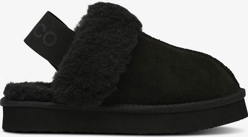 Innetøfler biaSweetie Flatform Elastic Slipper Faux Suede - Svart