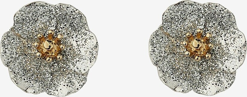 Øredobben Flower Small Glitter - Sølv
