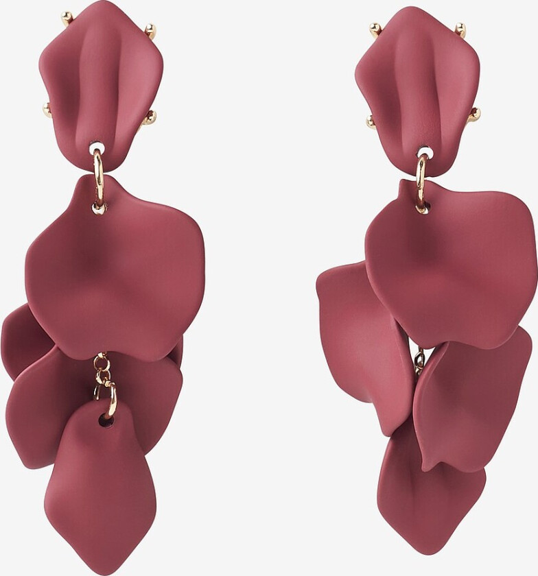Øreringen Leaf Earrings Mat - Rød