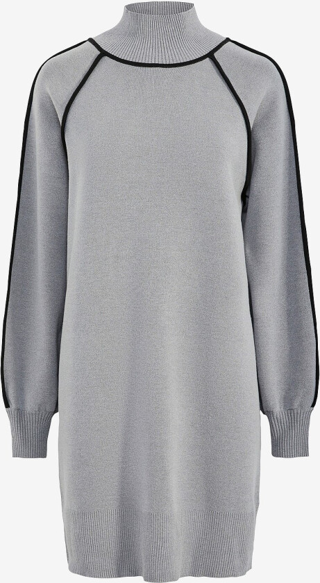 Kjole yasCora High Neck LS Knit Dress - Grå