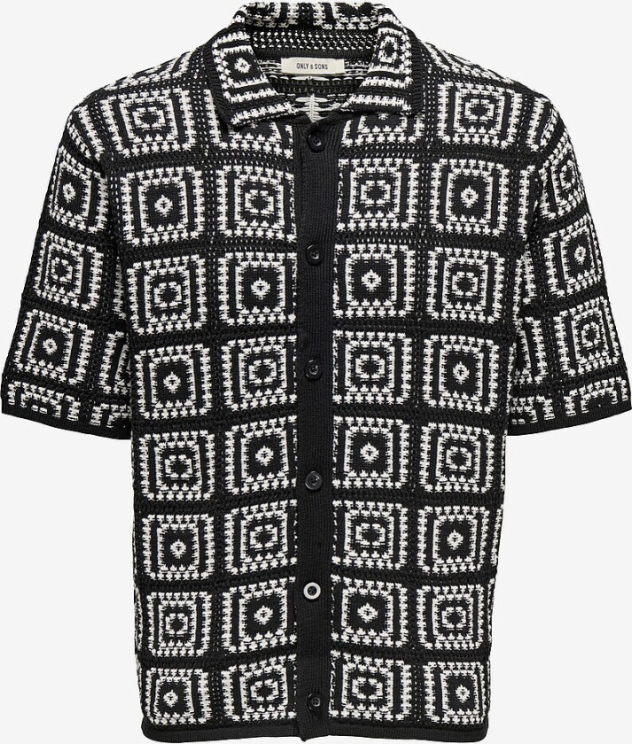 Kardigan Onsbart Rlx 5 SS Shirt Knit - Svart