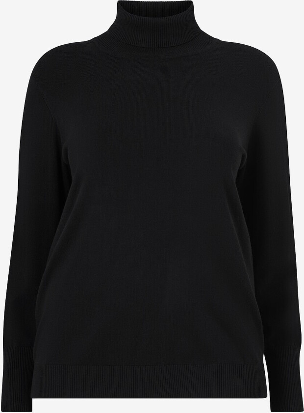 Polohals Knit Pullover - Svart