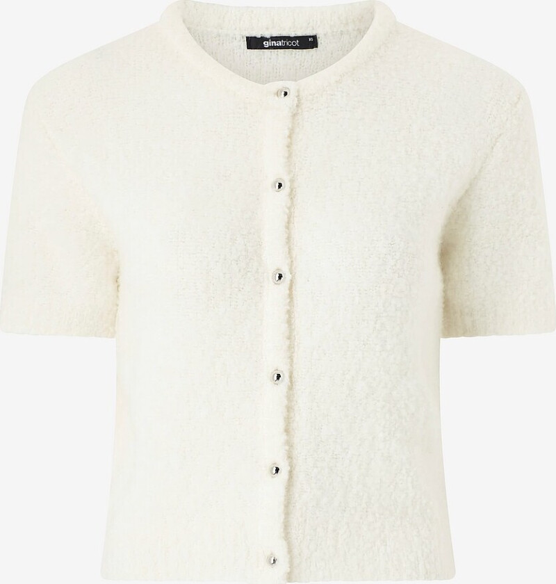Kardigan Knitted Boucle - Hvit