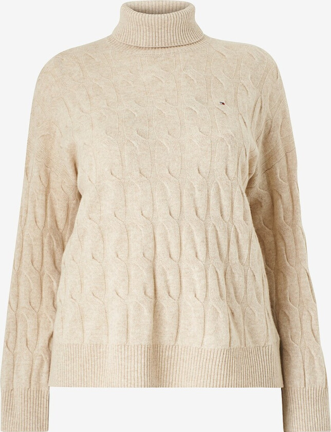 Genser Crv Soft Wool Cable R-nk Sweater - Beige