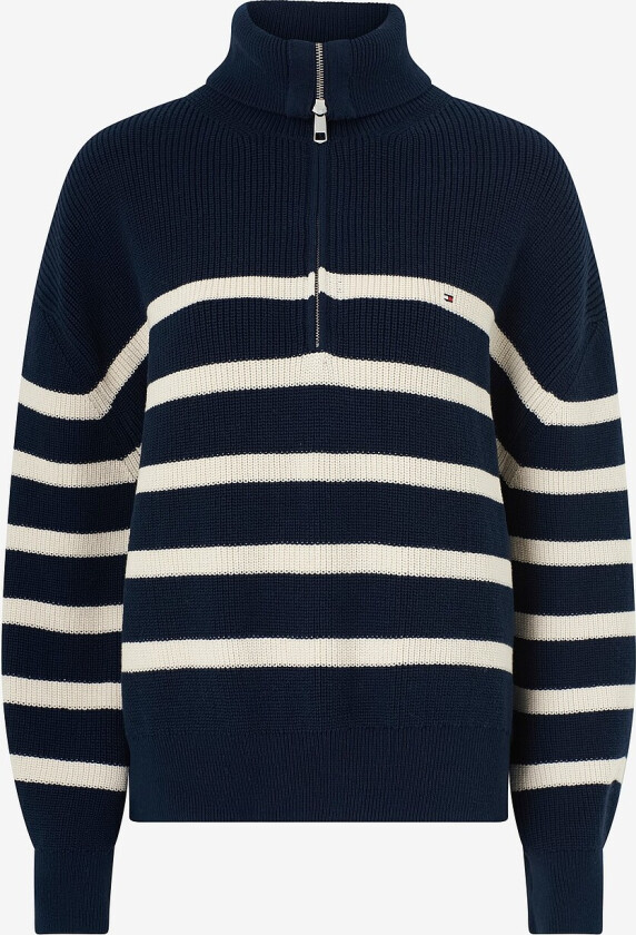 Genser Crv Co Cardi Stitch 1/2 Zip Swt - Blå