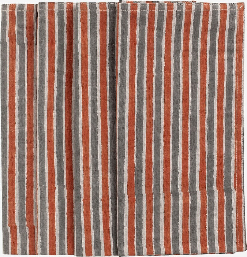 Servietter Stripe MULTI, sett med 4 stk. - Rød