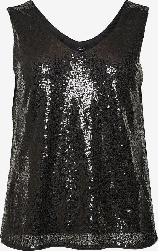 Topp vmcKaje SL V-neck Top Jrs GA Cur - Svart