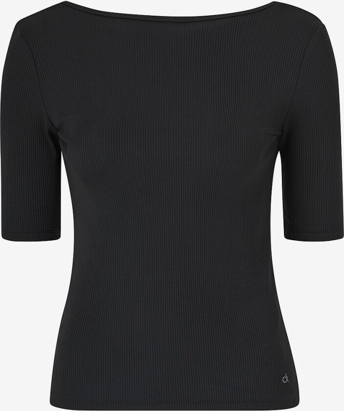Topp Modal Rib Scoop Back Top - Svart