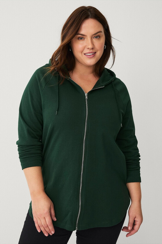 Collegegenser med glidelås - Grønn