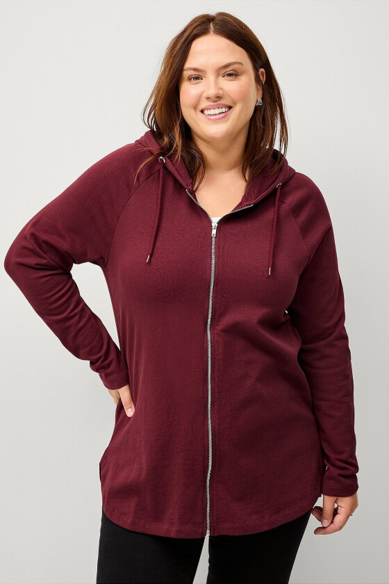 Collegegenser med glidelås - Rød