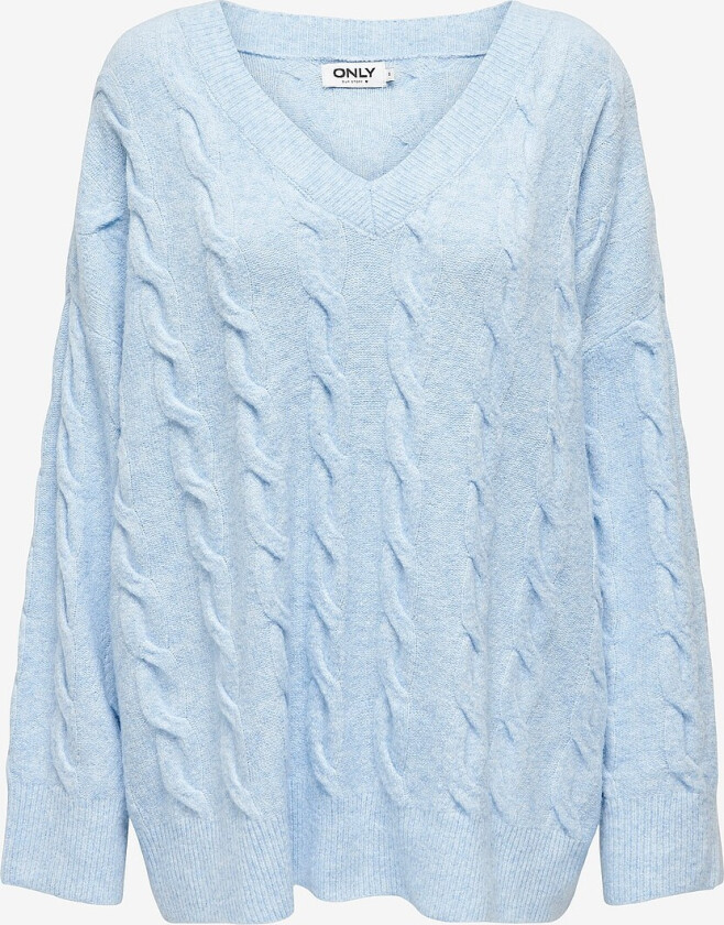 Genser onlJeanett Life L/S Cable V-neck CC - Blå