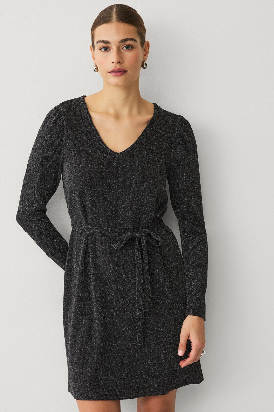 Kjole viEleina V-neck L/s - Svart