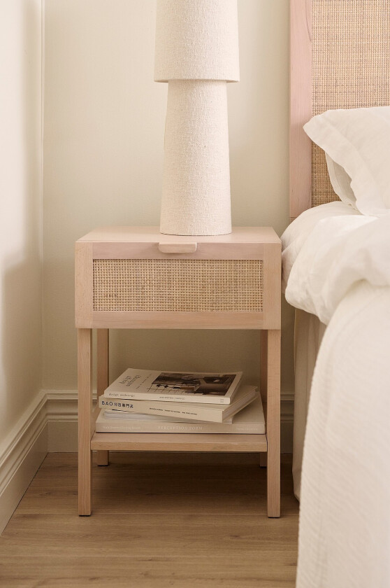 Nattbord / oppbevaringsbord Francis Förvaring Hylla - Beige