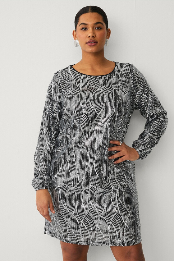 Plajettkjole mZikka L/S Abk Dress - Sølv