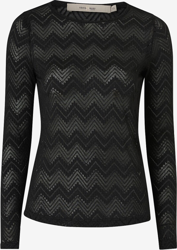Topp Zig Zag Blouse - Svart
