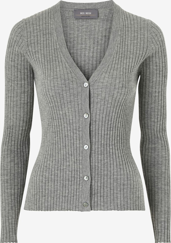 Topp mmRelena Rib V-neck Knit Cardigan - Grå